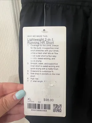 Lululemon Lightweight 2 in 1 Running HR Short. 2” shell 5” biker w/pockets thumbnail 10