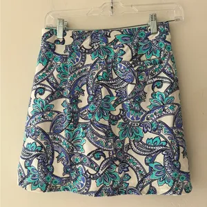 Above Par Blue‎ Multicolor Geometric Paisley Golf Skirt With Built In Shorts thumbnail 2