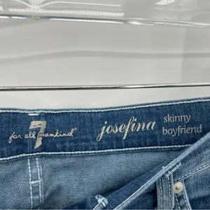 7 For All Mankind Josefina skinny boyfriend blue medium wash denim jeans 28 thumbnail 7