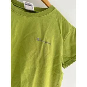 Champion Vintage 90s T-Shirt Size Medium Green Logo Made USA Y2K Boxy Chartreuse thumbnail 2