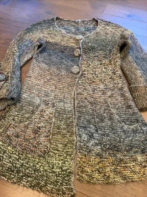 Multicolor Knit Cardigan Sweater with Button Front Size Small thumbnail 5