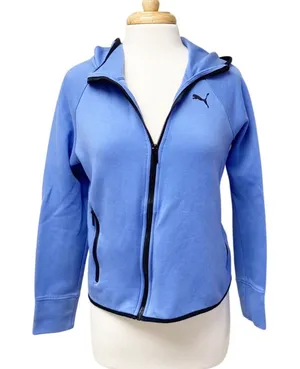 Puma Periwinkle Blue Hooded Full Zip Track Jacket Women’s Small thumbnail 1