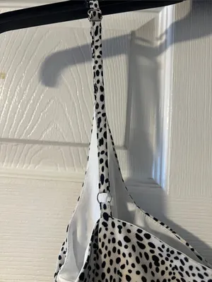 Black and White Spotted Cowl Mini Dress thumbnail 5