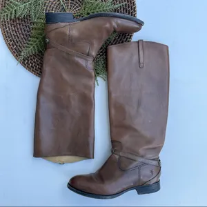 FRYE Women’s Shoes Lindsay Boots Leather Tall Brown Strap Size 7 thumbnail 3
