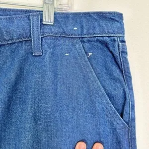 Abercrombie & Fitch Mid Rise Baggy Wide Leg Dark Denim Trouser‎ Jean Size 33 16L thumbnail 5