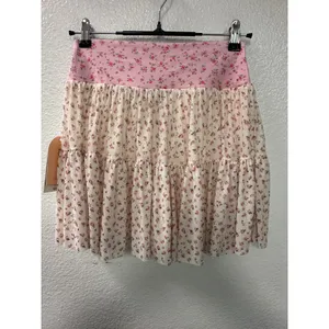 Blogilates Ballerina Skort Floral Tiered Mesh Skirt with Pockets Pink Cream M thumbnail 2