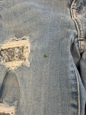 7 For All Mankind Light Blue Distressed Skinny Jeans w/ Glitter Size 30 - C8-064 thumbnail 6