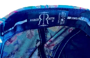 Robin Ruth Las Vegas Snapback Hat Teal Turquoise Quilted Floral Baseball Cap thumbnail 7