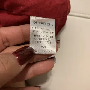 Olivia ceous top women’s red strapless 100% linen thumbnail 4