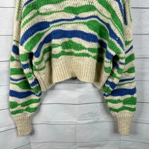 Aerie Womens size Small Intarsia Chunky Knit Wool Blend Oversized Sweater thumbnail 6