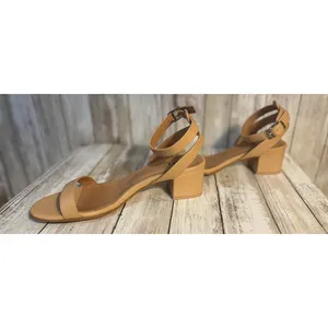 J. Jill‎ Ariane Taupe Leather Open Toe Block Heel Sandals Size 8 thumbnail 5