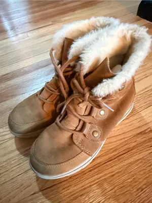 Sorel Explorer Joan Tan Faux-Shearling Lace-Up Ankle Booties-6 thumbnail 3