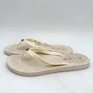 Coach Women's White Abbigail Flip Flop Thong Sandals Size 9 thumbnail 5