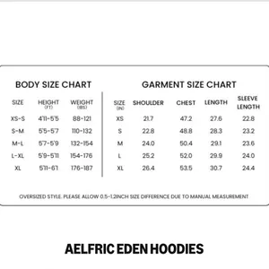 NWT Aelfric Eden star graphic appliqué oversized hoodie fleece lined S thumbnail 5