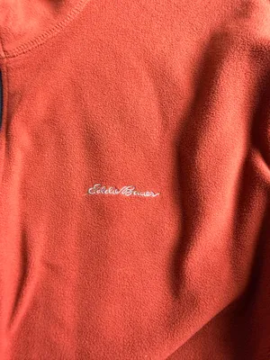 Eddie Bauer Men's Quarter Zip Fleece Pullover, Burnt Orange thumbnail 3