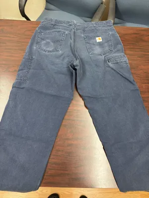 Carhartt Mens Navy Original Fit Fire Resistant Midweight Canvas Pants Size 36x32 thumbnail 4