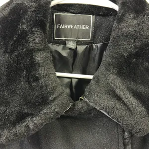 Wool Vintage Fairweather pea coat faux fur trim Says 14 Fits Like Womens Medium thumbnail 8