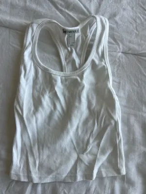 Forever 21 White Ribbed Racerback Tank thumbnail 1