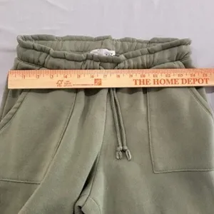 Olive +‎ Oak Sage Green Fleece Joggers Sweatpants Pockets Womens Medium thumbnail 5