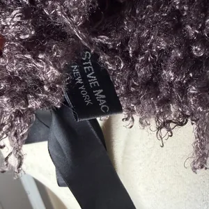 Steve Mac New York Curly Collar Shawl Eggplant OS thumbnail 3