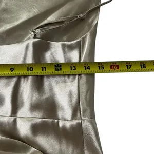 Birdy Grey Champagne Satin Slit Bridesmaid Formal Dress Women Size Medium | 65-2 thumbnail 8