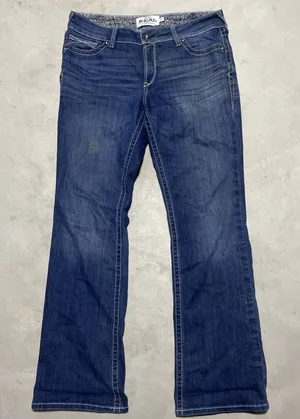 Ariat REAL High Rise Dorothy Boot Jeans Women's SZ 36x36 Wash Blue Stretch *Mark thumbnail 1