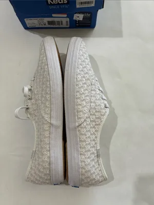 Keds Women's White Floral Crochet Lace-Up Sneakers thumbnail 8