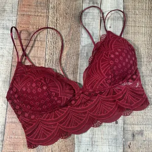 Auden Burgundy Red Floral Lace Lightly Lined Bralette Small Feminine thumbnail 1