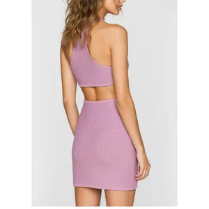 LOVERS + FRIENDS Francesca Knit Mini Dress, Bubble Gum Pink, Large thumbnail 3