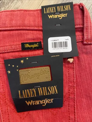 NWT Wrangler x Lainey Wilson Bootcut Flare Western Cowgirl Jeans Red W27 x L31 thumbnail 10