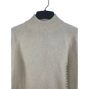 Jeanne Pierre Cream Light Beige Mock Neck Pullover Knit Sweater M NWT thumbnail 3