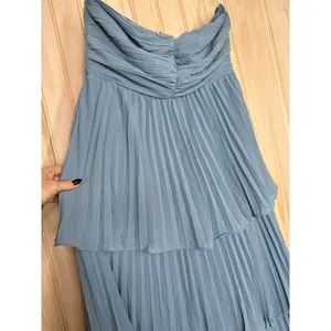 NWOT Lulus Seriously Sensational Light Blue Strapless Tiered Maxi Dress Size L thumbnail 5