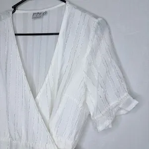 Oh Polly White V-Neckline Wrap Mini Dress thumbnail 6