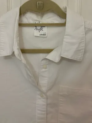 NWOT Offline by Aerie Cropped Button Down Long-Sleeve Shirt in White thumbnail 6