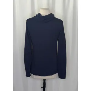 LILLY PULITZER Hillary Pullover True Navy Cowl Neck Sweatshirt Pocket Small thumbnail 8