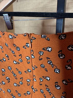 NWOT T.B.F.O Rust Orange Ditsy Floral Smocked Mini Dress Size Medium thumbnail 8