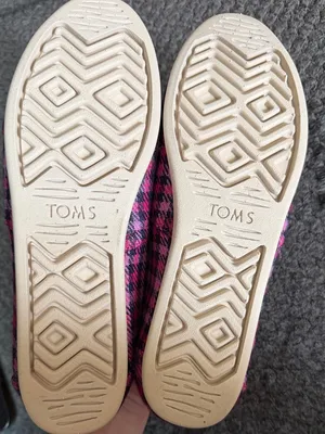 Toms Pink and Black Plaid Slip-On Flats thumbnail 4