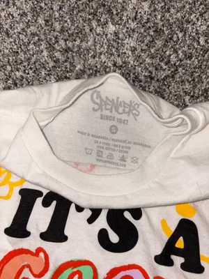Spencer's White Cropped Tee with Multicolor Graphic Multiple thumbnail 4