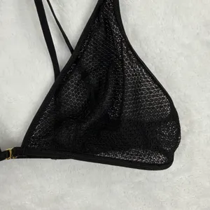 Victoria's Secret Black Sheer Mesh‎ Strappy Bralette Front Clasp 364109 Small thumbnail 3