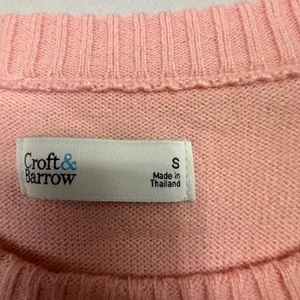 Croft & Barrow The Extra Soft Cable Crew Neck Sweater in Light Pink thumbnail 2