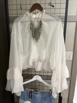 Sheer Ruffle Tie thumbnail 1