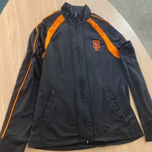 San Francisco Giants Windbreaker Jacket Women's Small Black and Orange Full Zip thumbnail 1