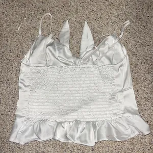 White Silk Top Size M thumbnail 3