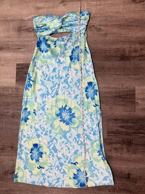 HELLO MOLLY Own The Style Satin Maxi Dress in Blue thumbnail 8