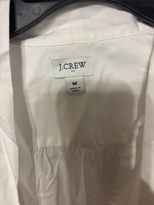 J. Crew Cream Tie-Neck Button-Up Shirt thumbnail 3