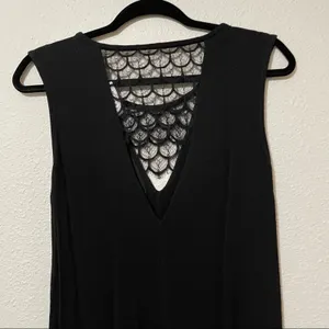 Sandro Paris Black Sleeveless Lace Cutouts Mini Shift Dress Womens 2 Formal thumbnail 8