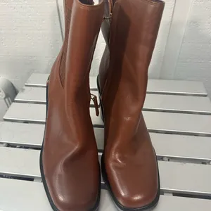 Franco Sarto Boots Leather Heel 3.75” A Paula Brown Size 10M NWOT thumbnail 3