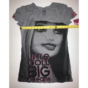 Barbie Mattel Little Doll Big Dreams Tee‎ Shirt Gray Large Juniors Slim NWT thumbnail 12