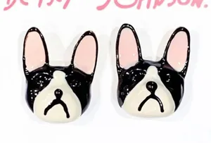 Betsey Johnson Gold - Toned FRENCHIE Bulldog Stud Earrings thumbnail 1