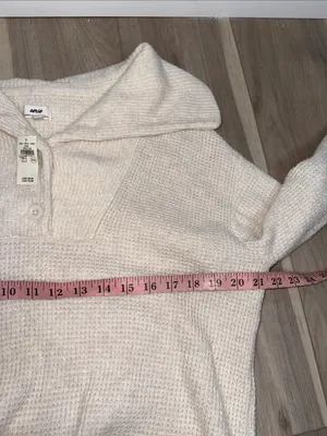 Aerie cozy up waffle button up sweater size small NWT thumbnail 6